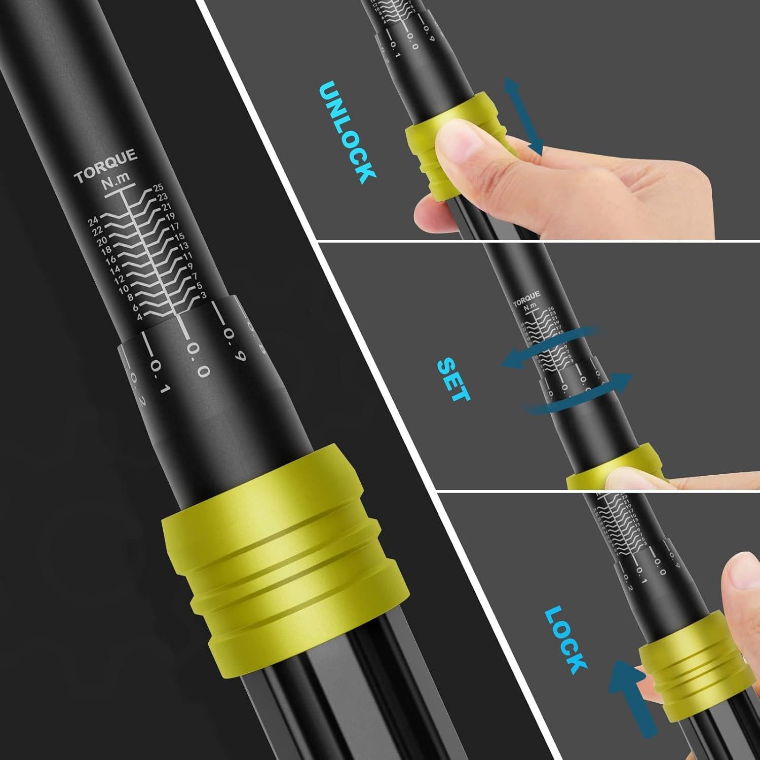 Llave de Torque ANPUDS 1/4" 3-25 Nm Trinquete