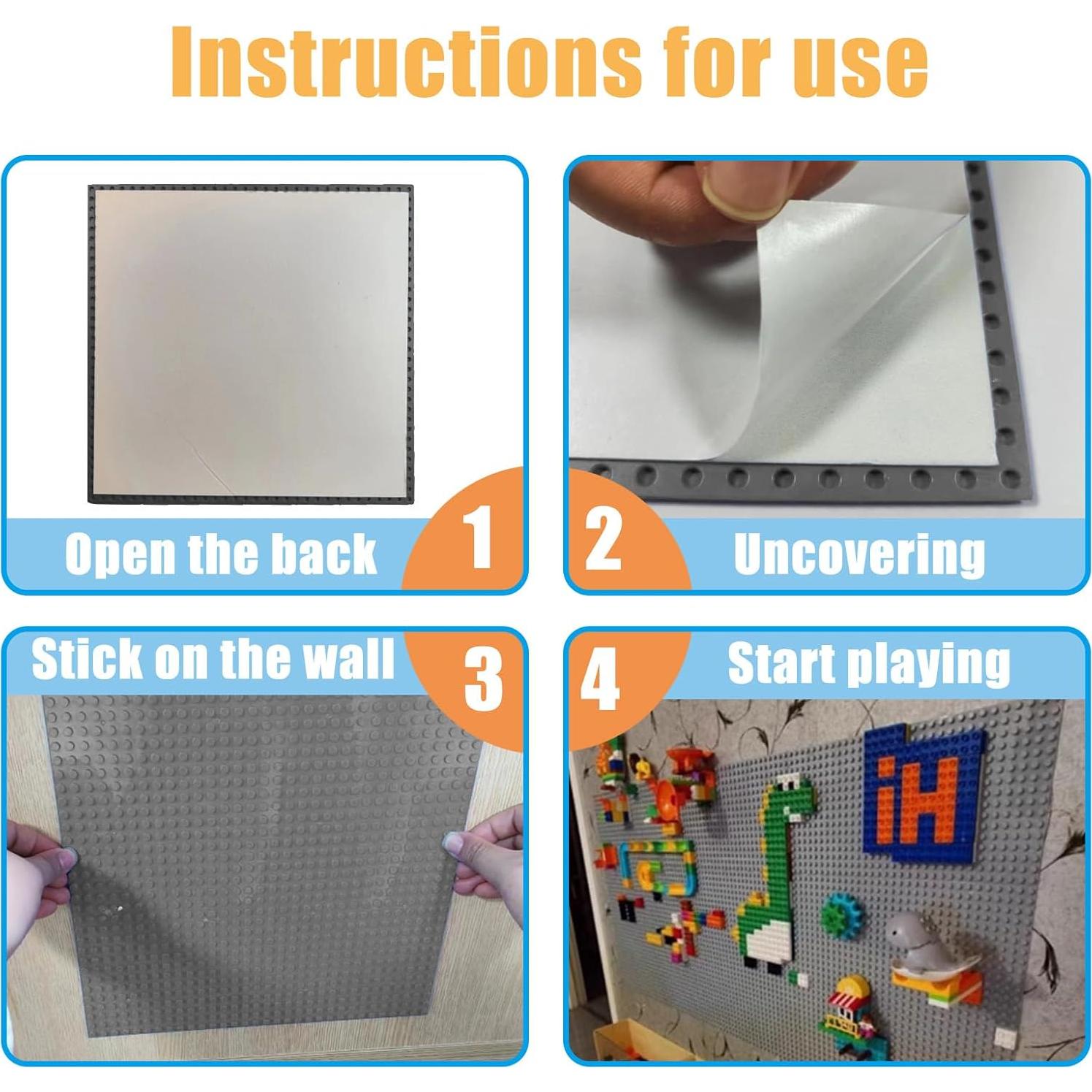 Placas Base Autoadhesivas JNZong 8 Piezas 25x25cm Gris