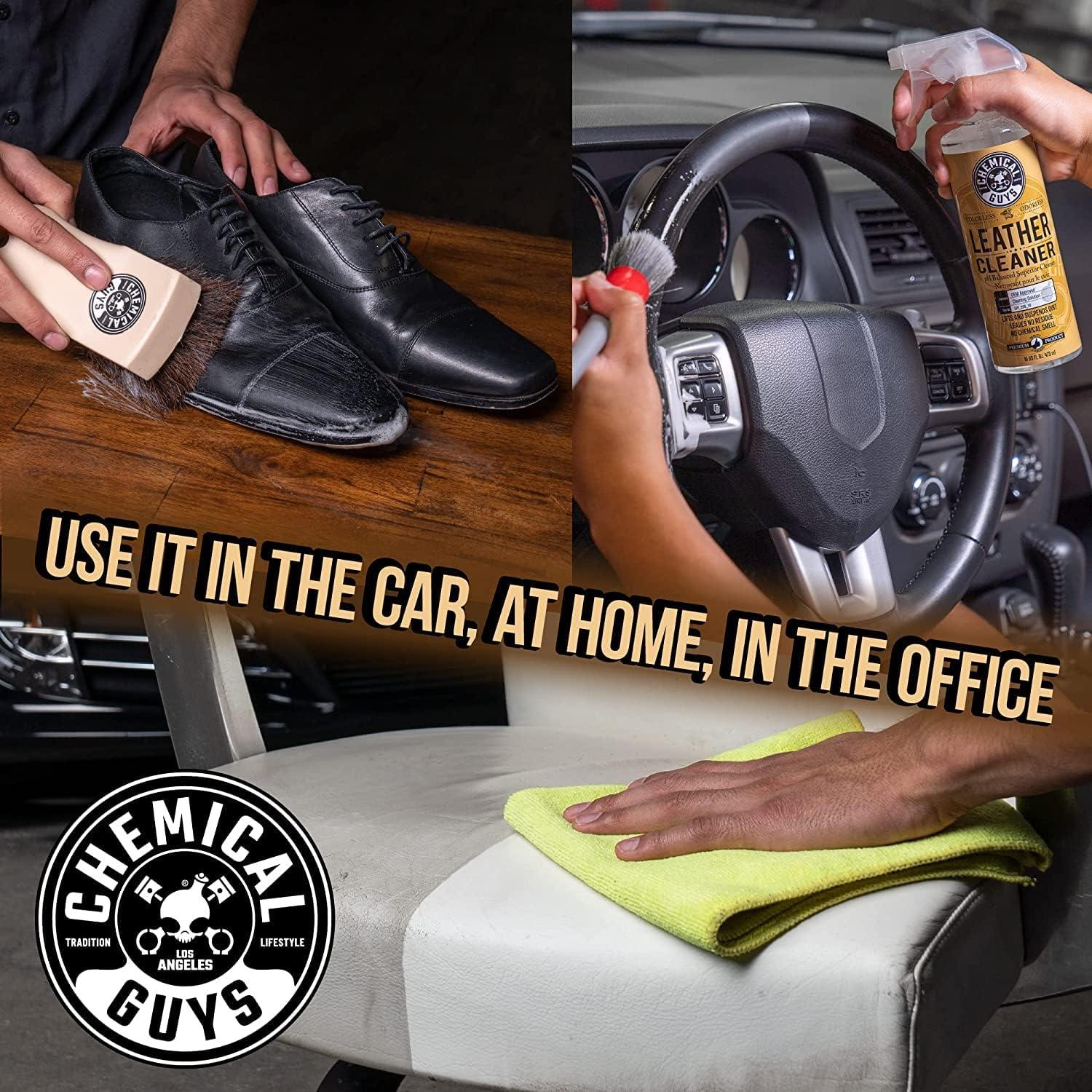 Kit de Cuidado de Cuero Chemical Guys - 21 Piezas con Limpiador y Acondicionador