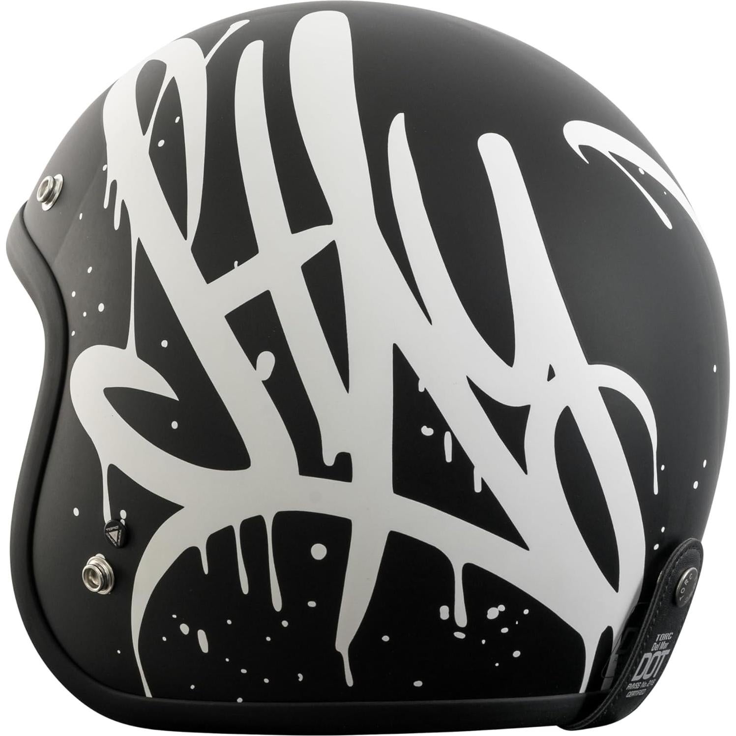 Casco Abierto TORC T50 Del Mar Negro Mate 3/4