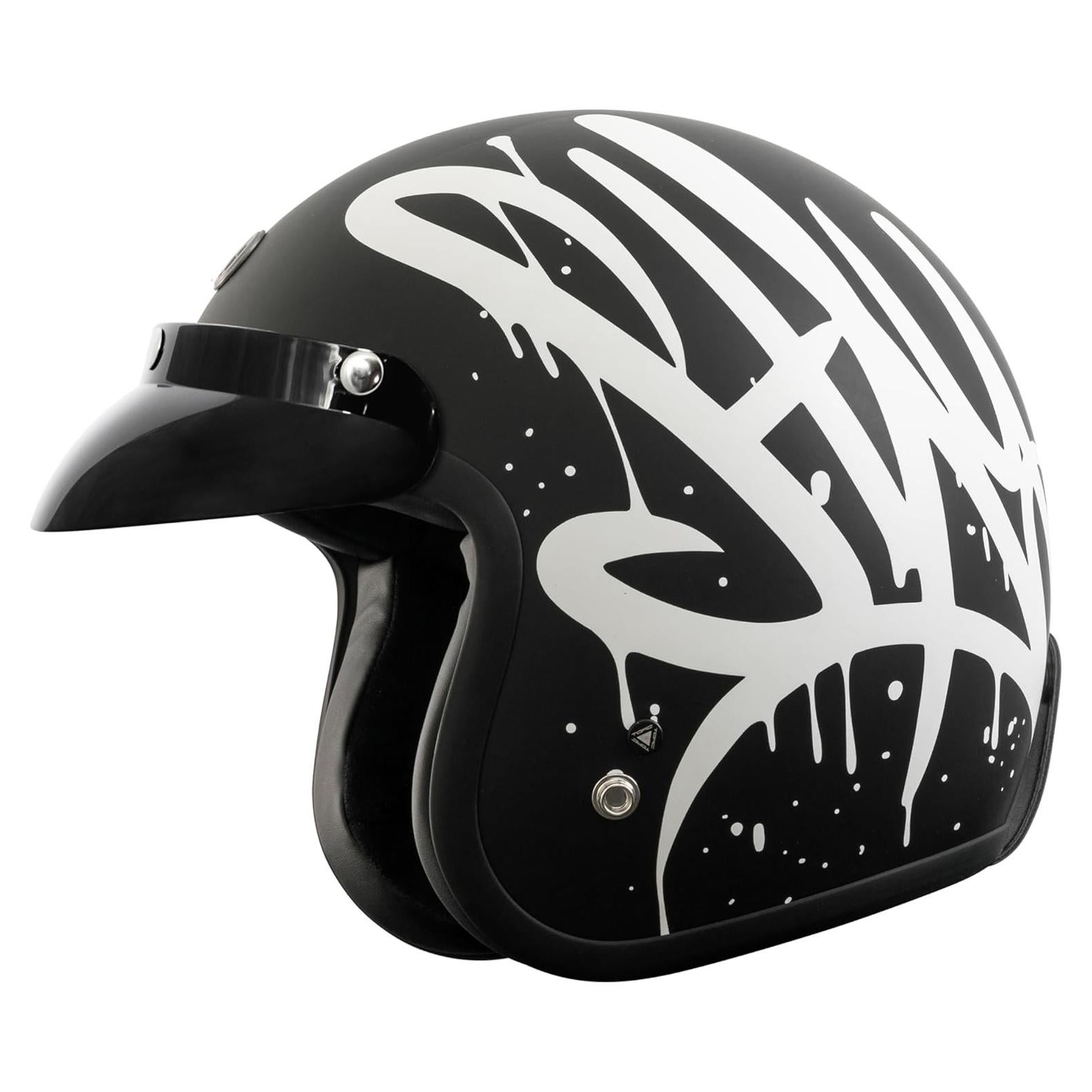 Casco Abierto TORC T50 Del Mar Negro Mate 3/4 para Moto