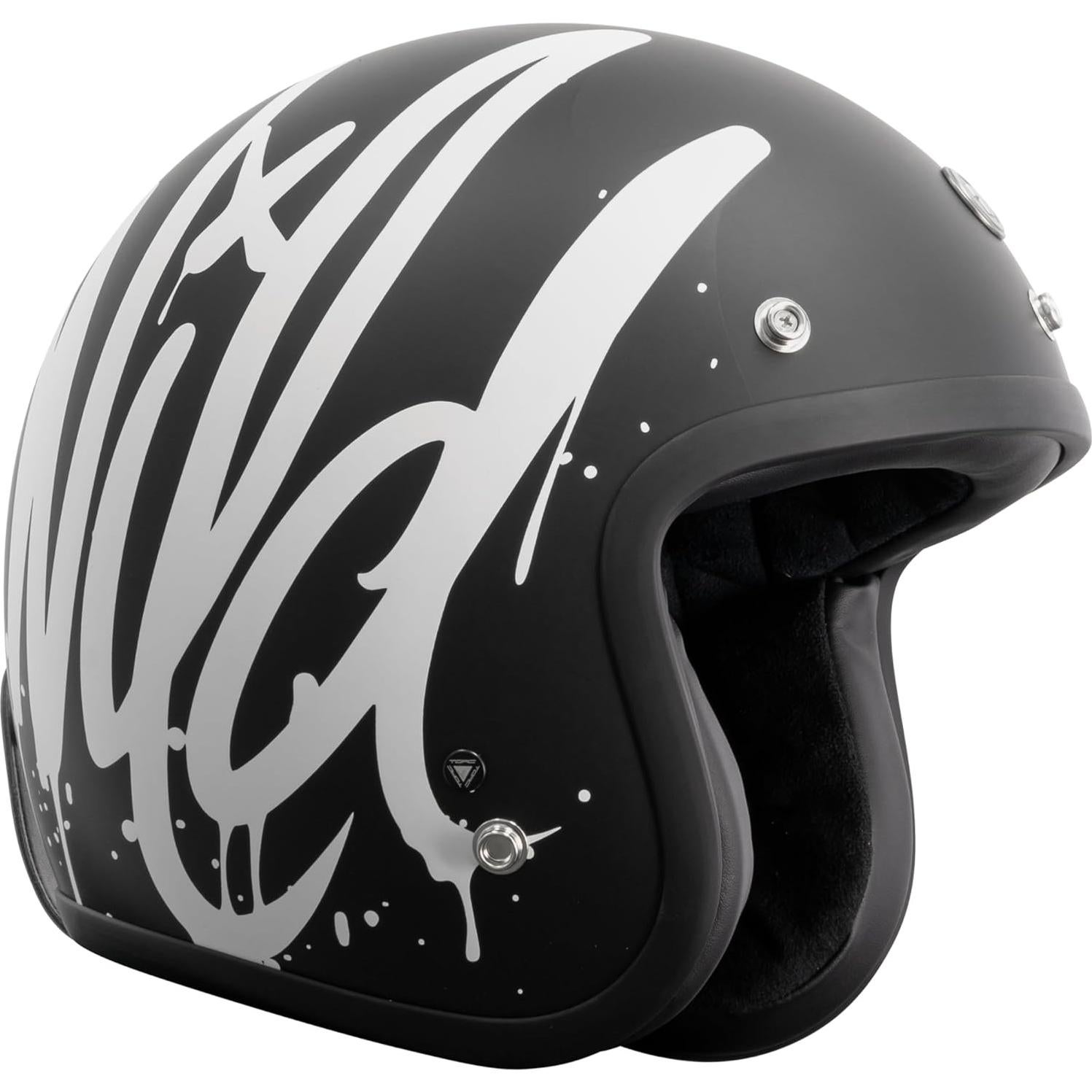Casco Abierto TORC T50 Del Mar Negro Mate 3/4 para Moto