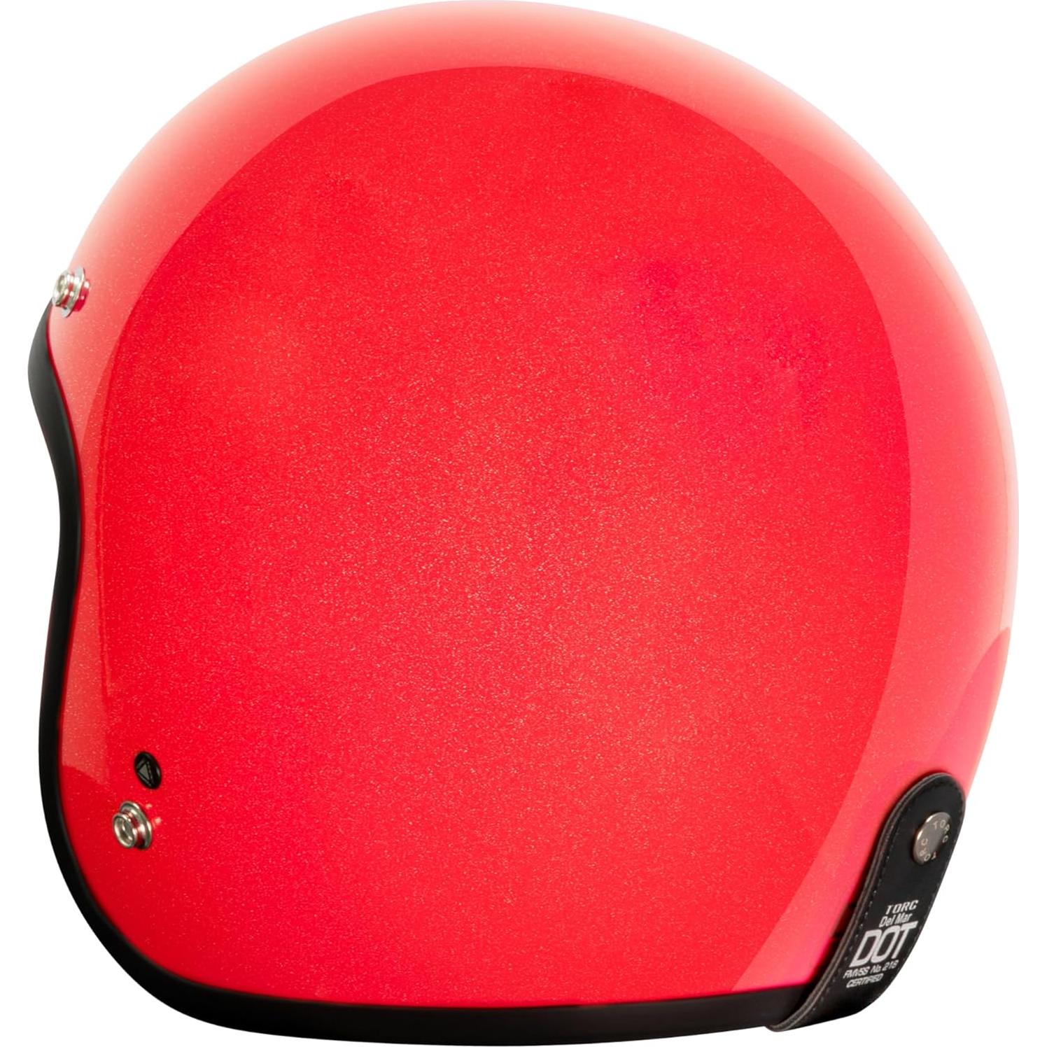 Casco Abierto TORC T50 Rojo Metálico 3/4 para Motocicleta