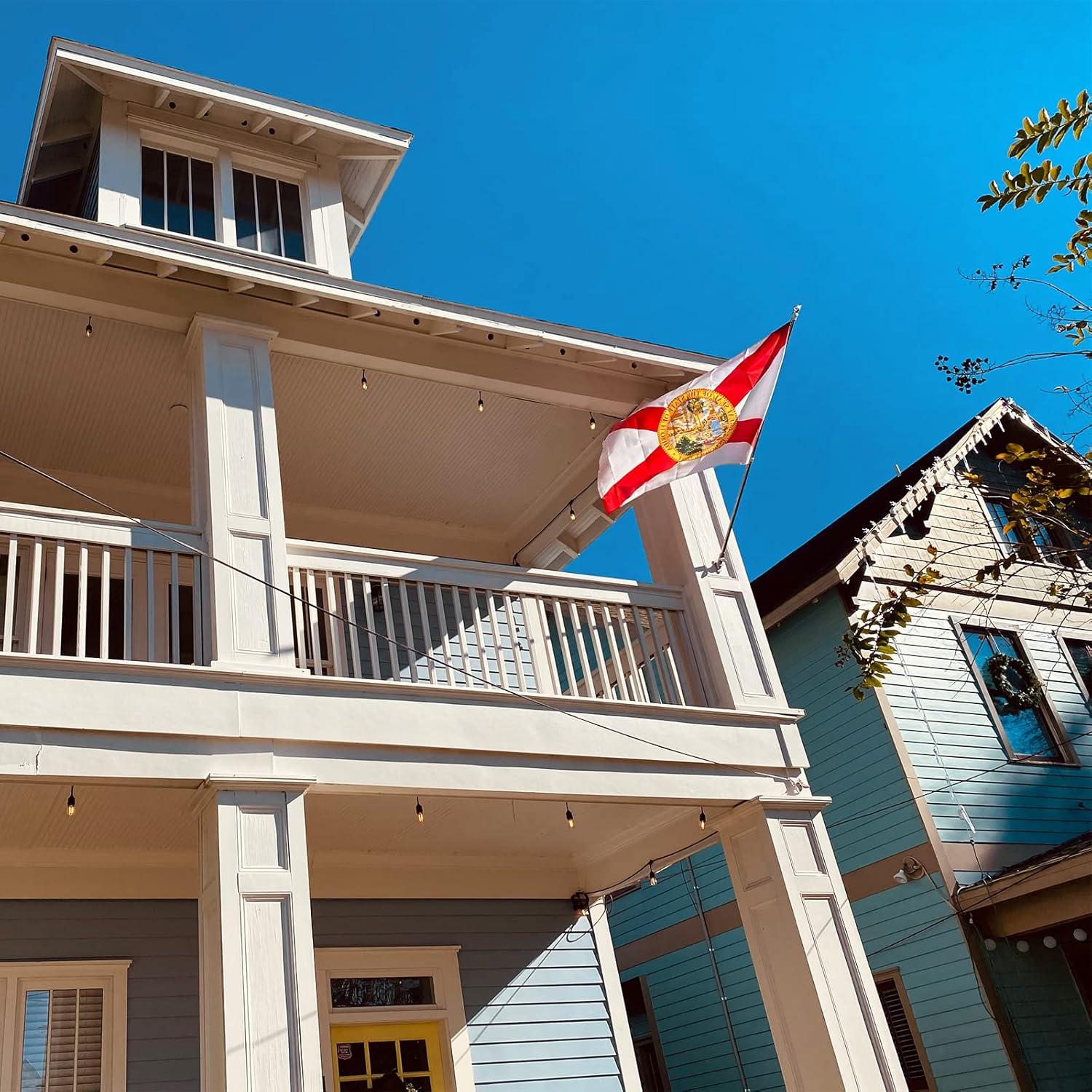 Bandera de Florida Topflags 1.22x1.83 m Bordada con Ojetes