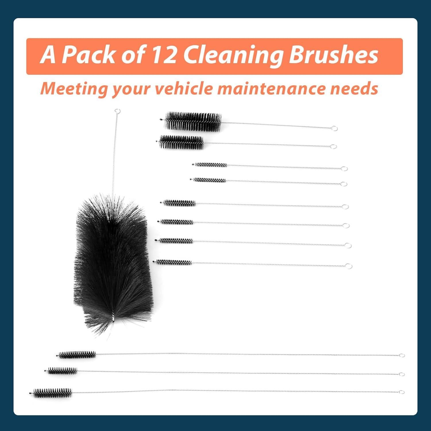 Kit de Cepillos de Limpieza para Automóviles Lisnhlin 12Pcs