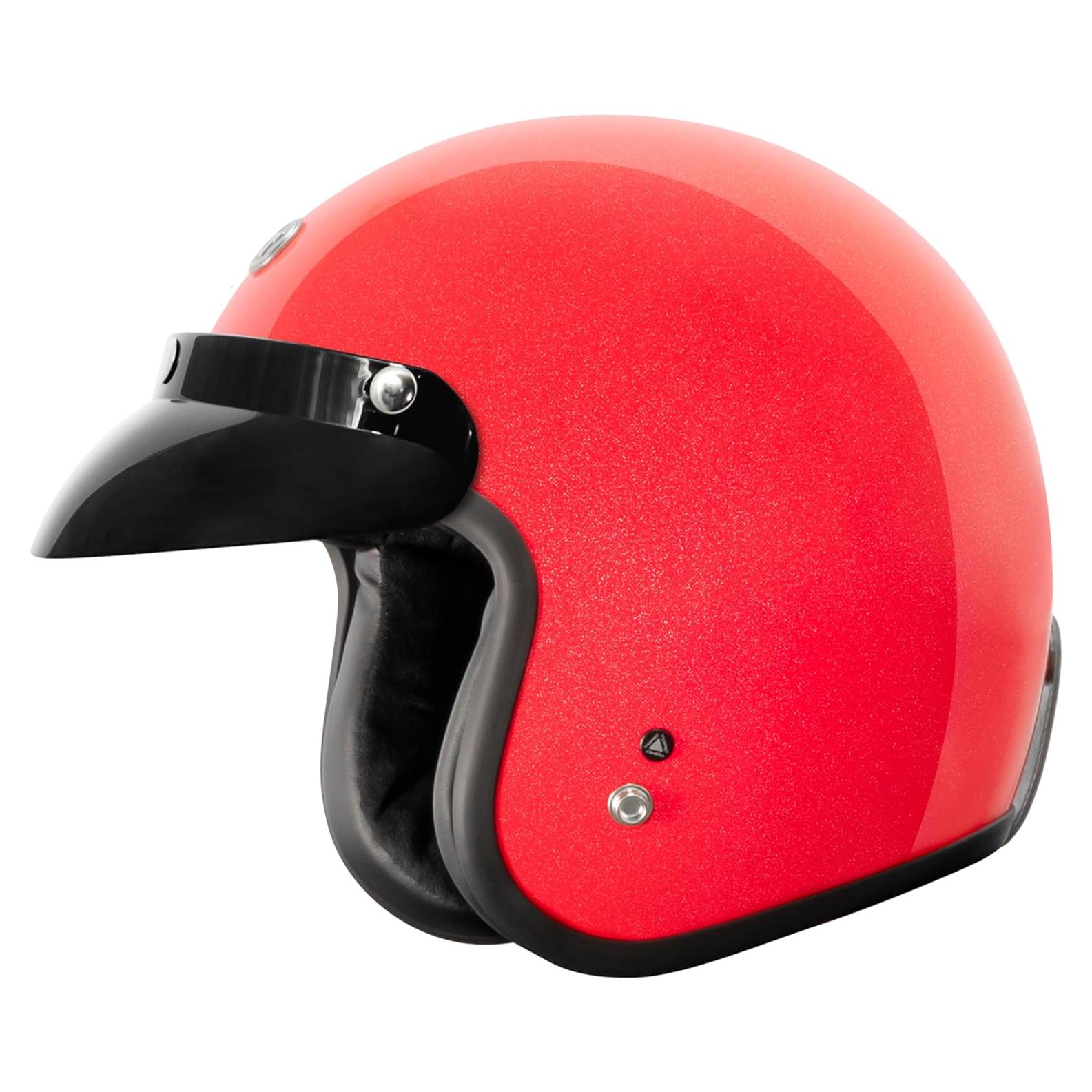 Casco Abierto TORC T50 Del Mar Rojo Metálico XX-Grande