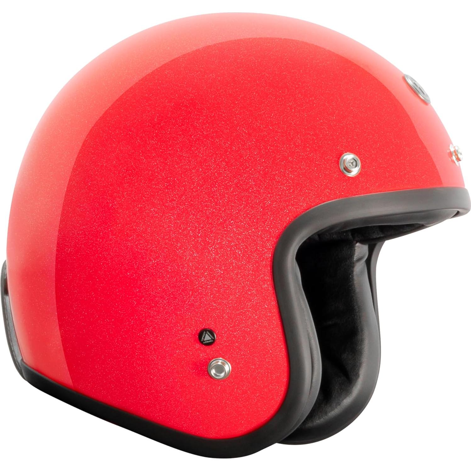 Casco Abierto TORC T50 Del Mar Rojo Metálico Mediano