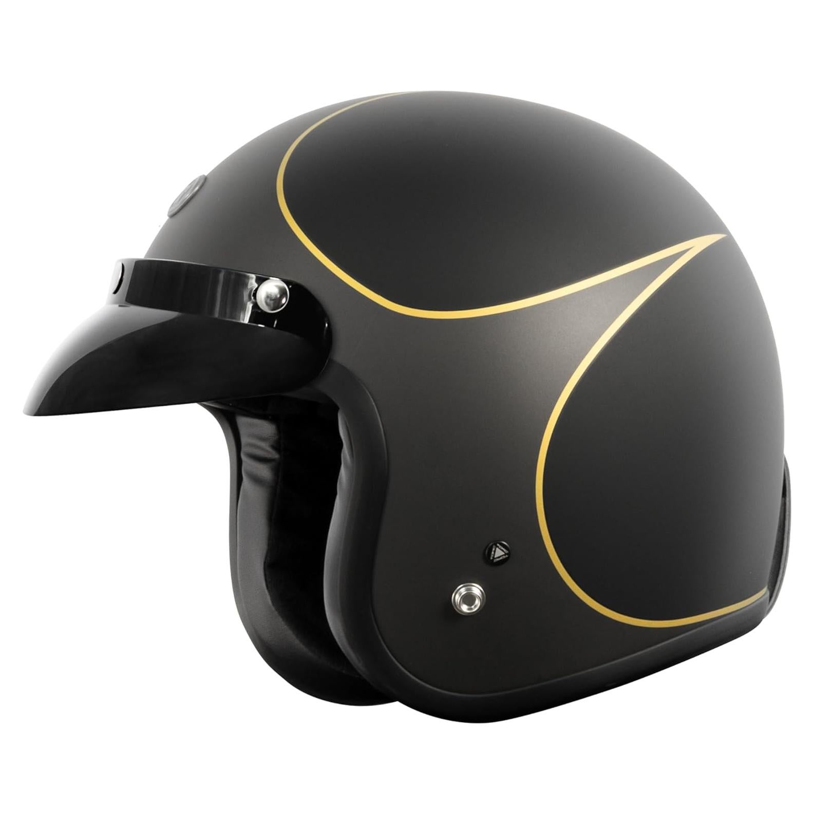 Casco Abierto TORC T50 Del Mar Negro Mate X-Pequeño