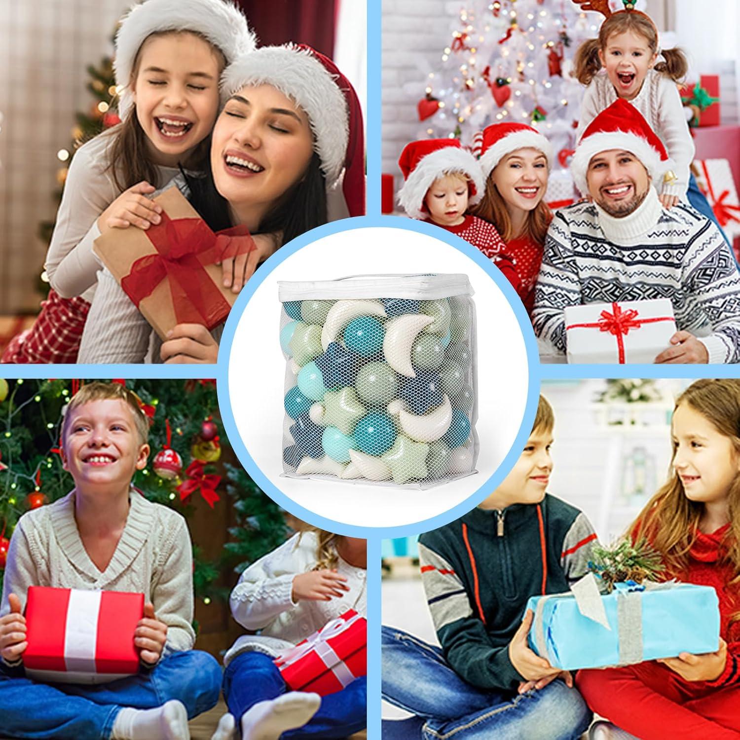 Bolas de Piscina GOGOSO 100pcs Estrellas y Lunas Verde