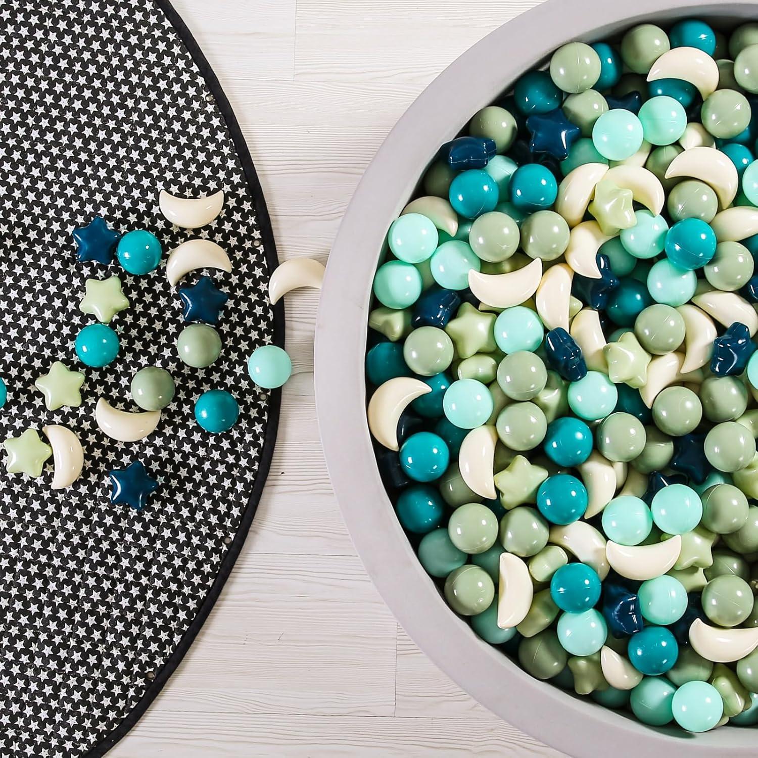 Bolas de Piscina GOGOSO 100pcs Estrellas y Lunas Verde