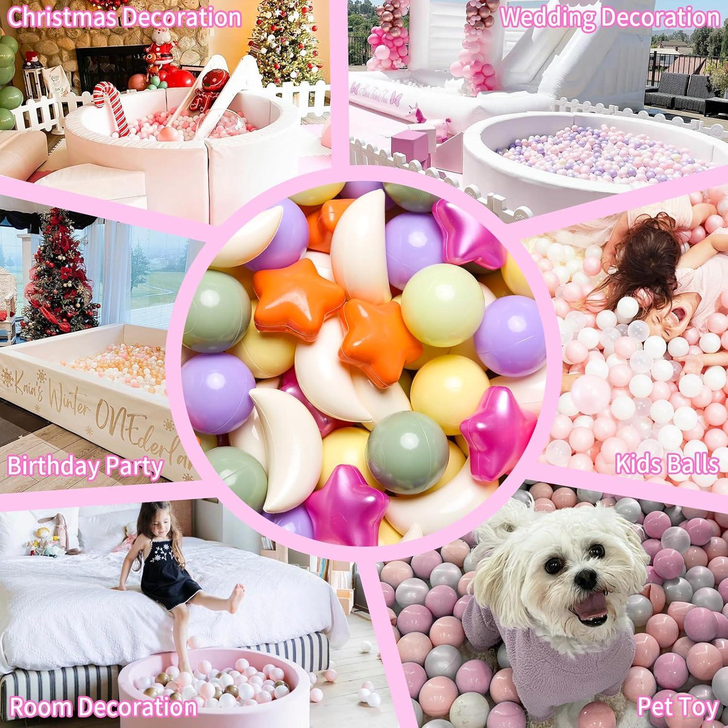 Bolas de Piscina GOGOSO 100pcs Estrellas y Lunas Colores