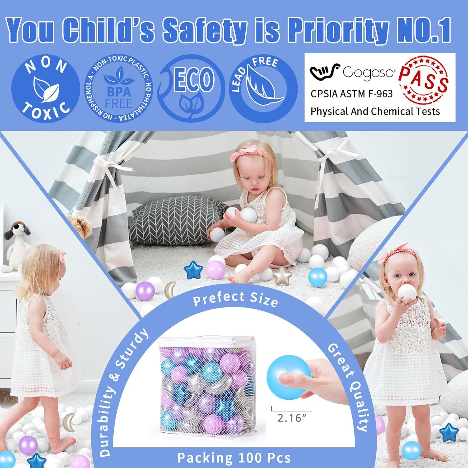 Bolas de Piscina GOGOSO 100PCS Estrellas y Lunas