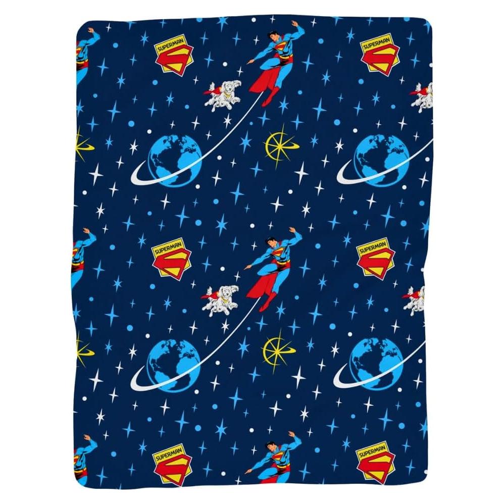 Manta Superman Krypto Franco 152x178 cm Suave y Acogedora