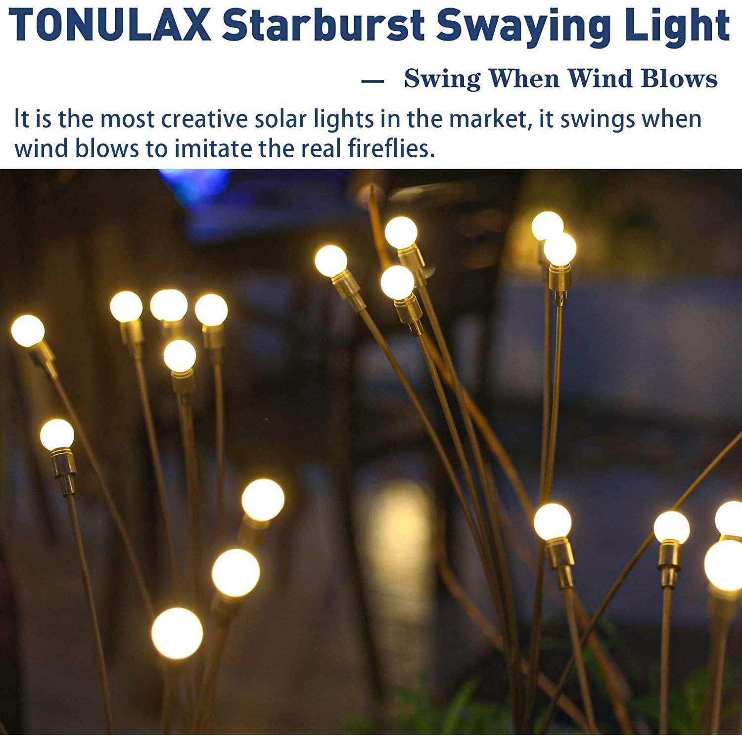 TONULAX Luces Solares Oscilantes para Jardín - 2 Paquete