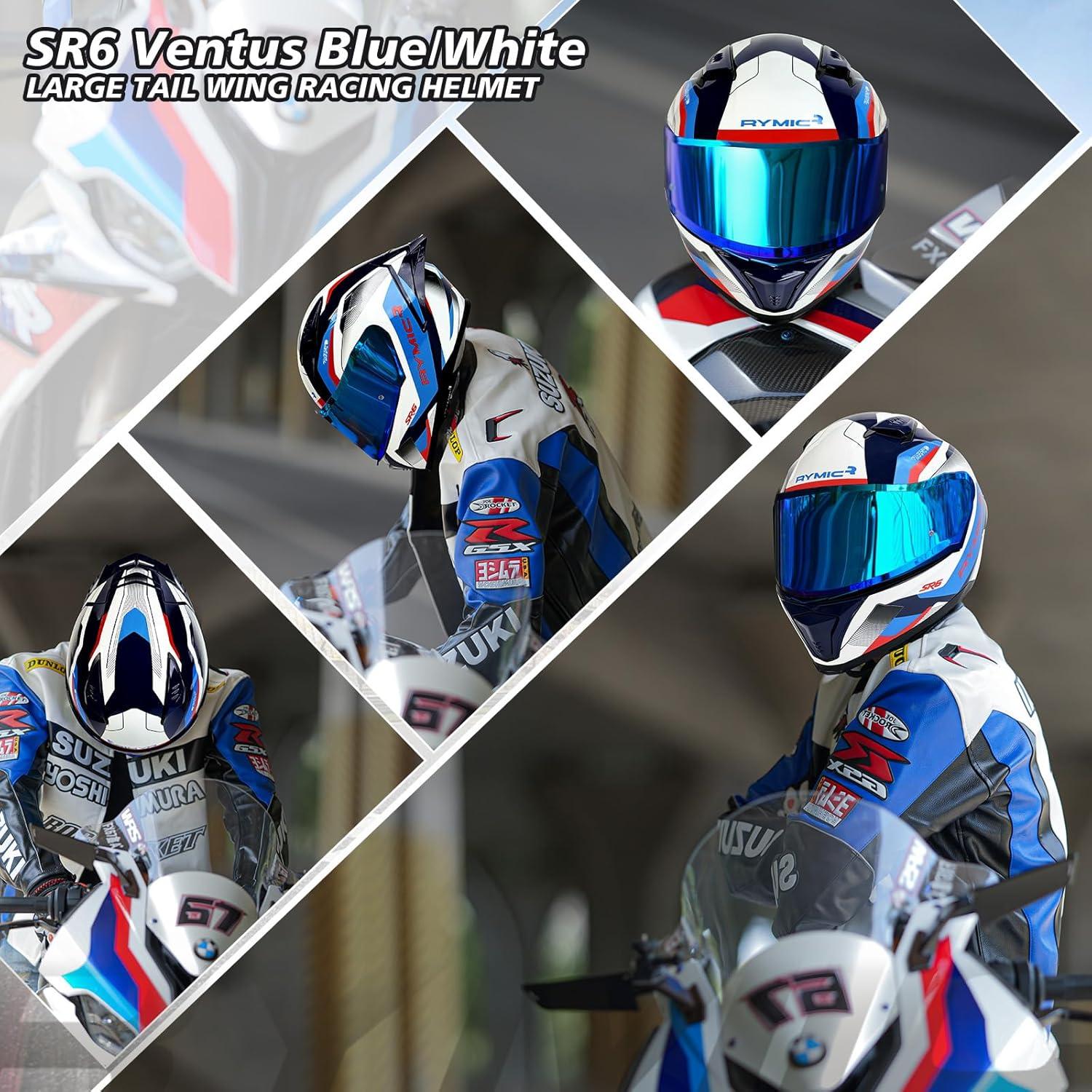 Casco de Moto RYMIC SR6 Integral con Visores Claro y Ahumado