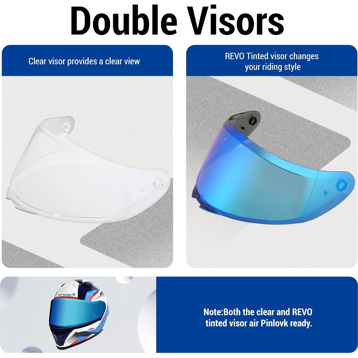 Casco de Moto RYMIC SR6 Integral con Visores Claro y Ahumado