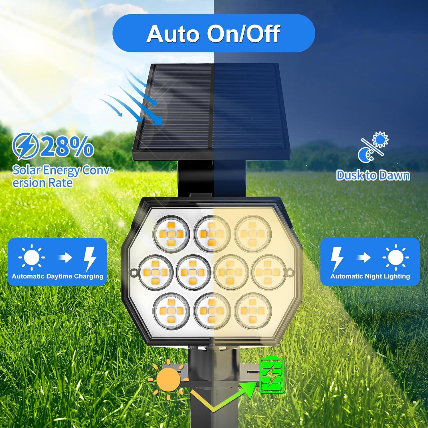 Luces Solares Flaow 8 Paquete 50 LED IP67 Jardín Exterior