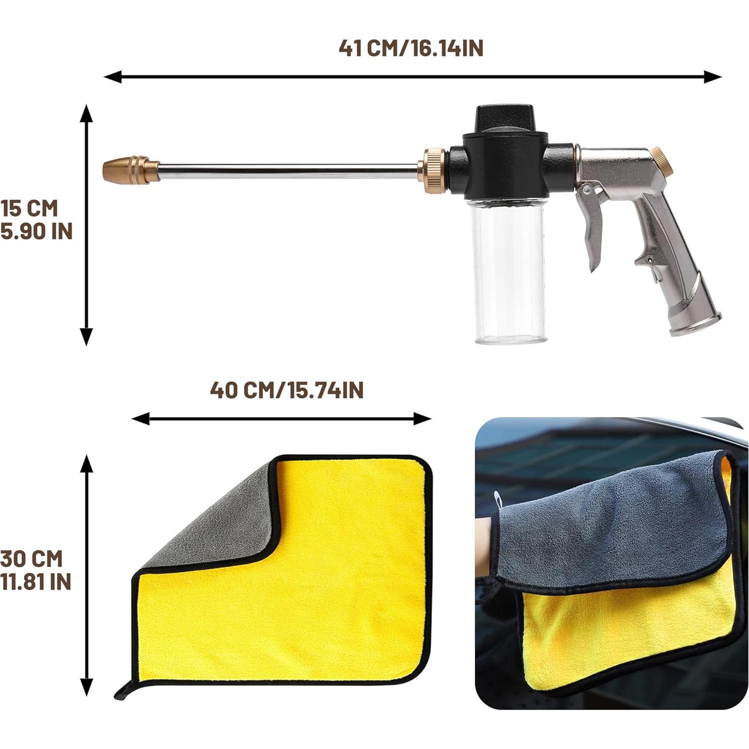 Rociador de espuma AjiuSir con boquilla de metal y toalla