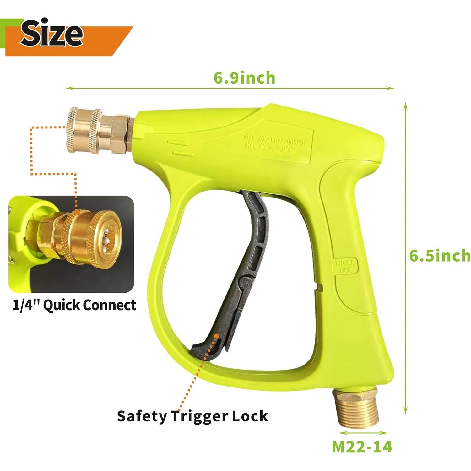 Pistola de Lavado a Presión Alta 3000 PSI ESP Percepción