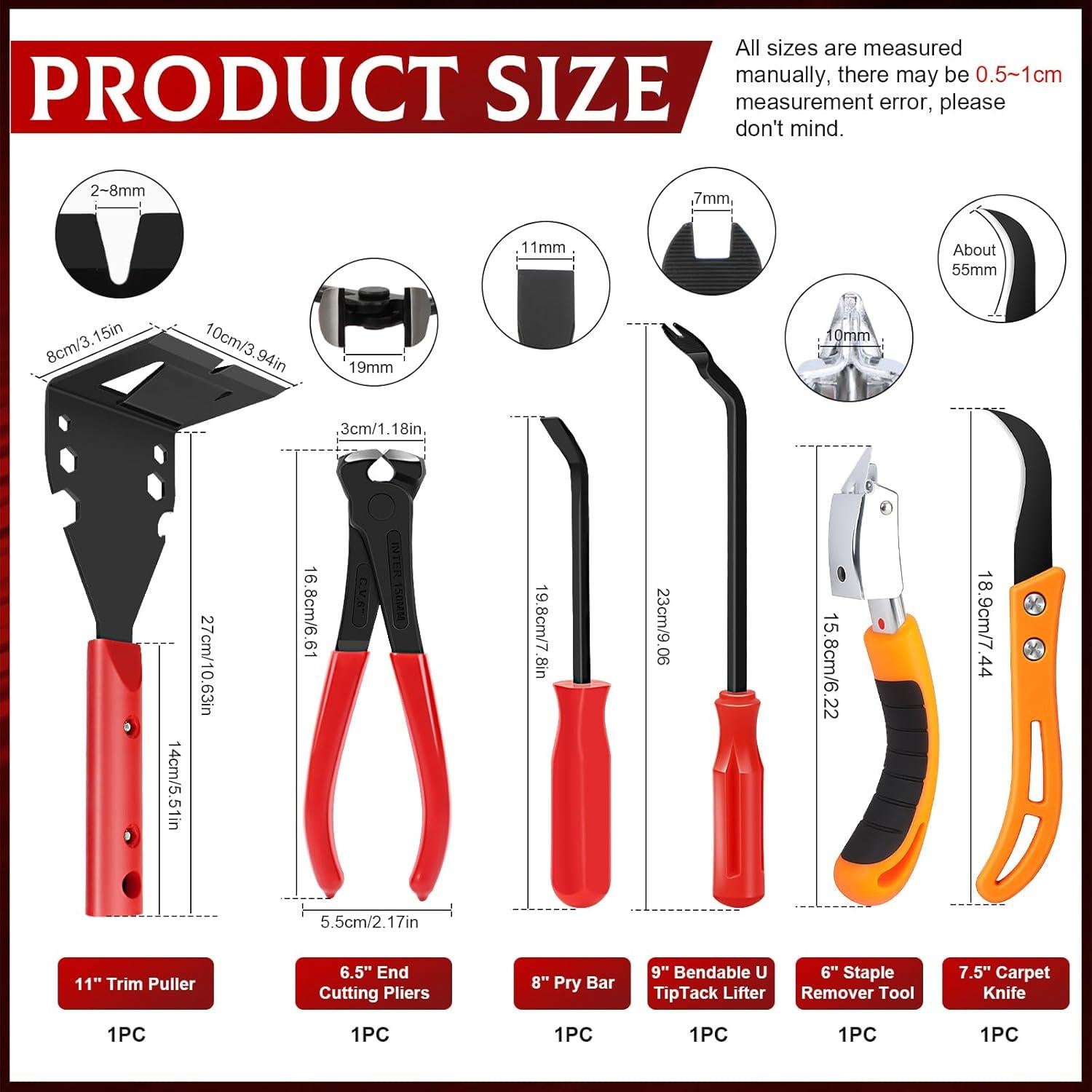 Juego de 6 Herramientas para Quitar Molduras HIMOMO - Acero