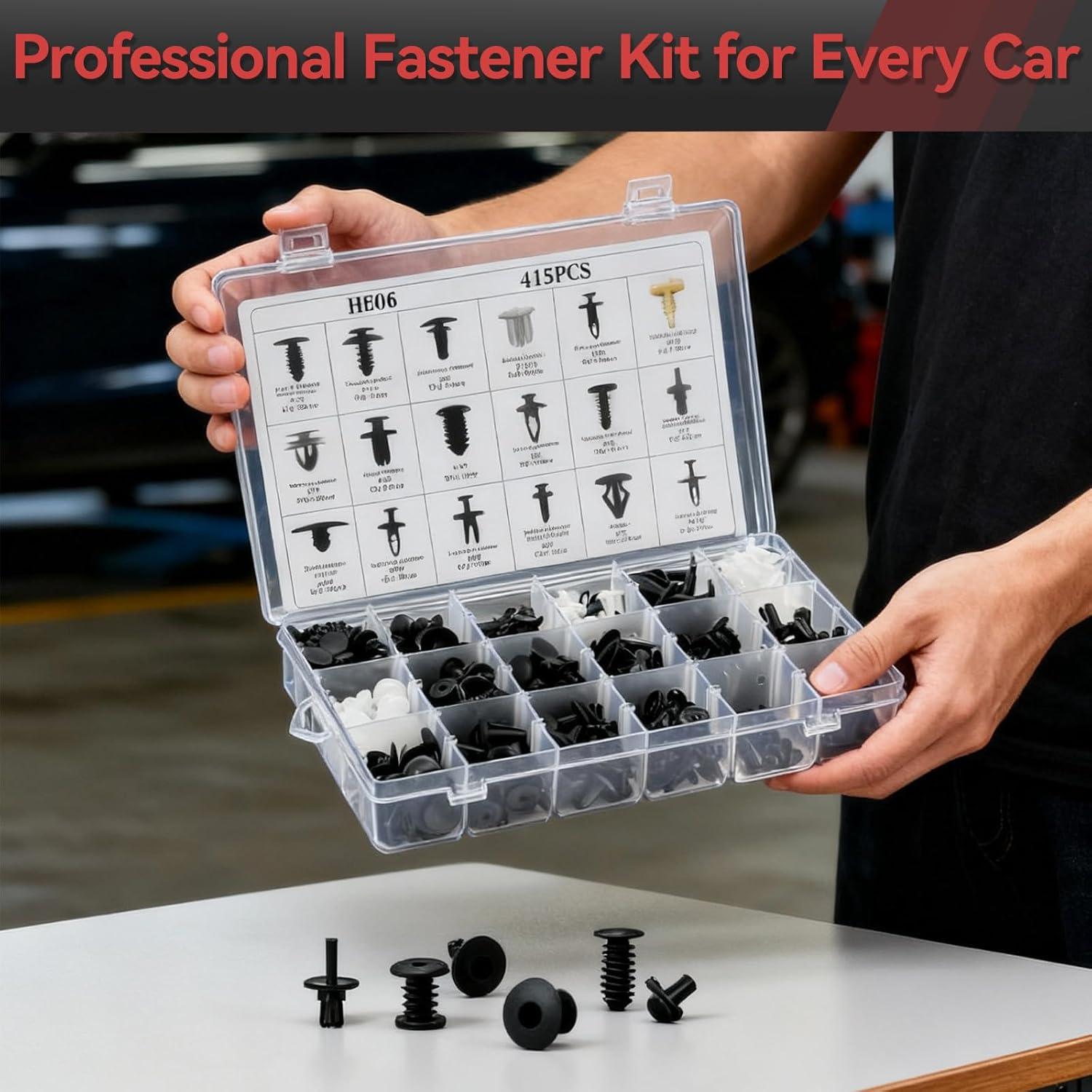 Kit de Clips de Retención de Coche 415PCS - Sujetadores Universales