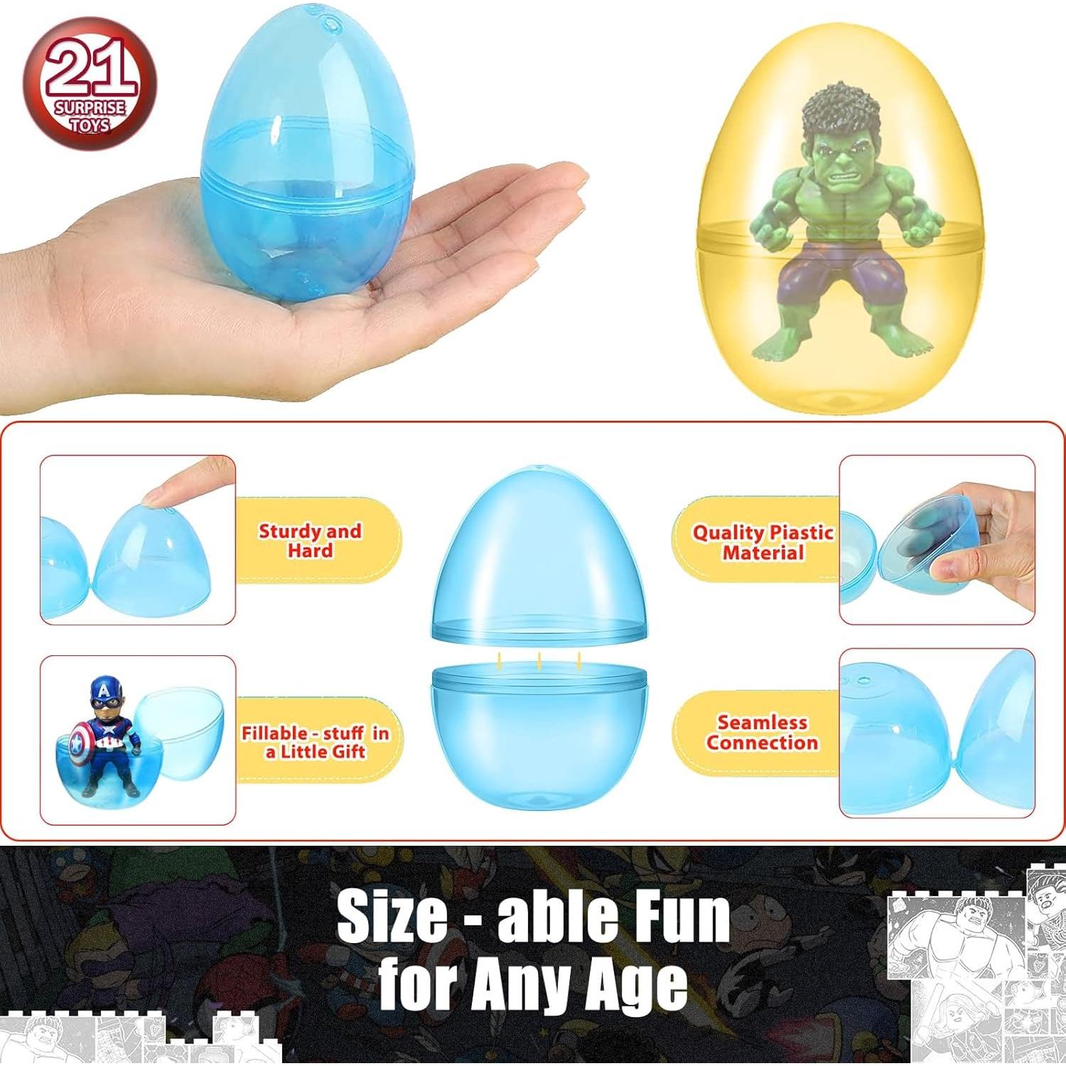 Huevos de Pascua BAHATI-ECO 21 Pcs con Sorpresas de Superhéroes