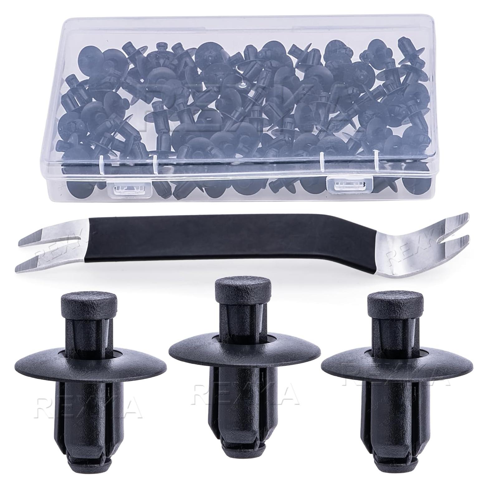 Clips de Nylon Negro Rexka 50pcs 15mm x 10mm para Automóviles