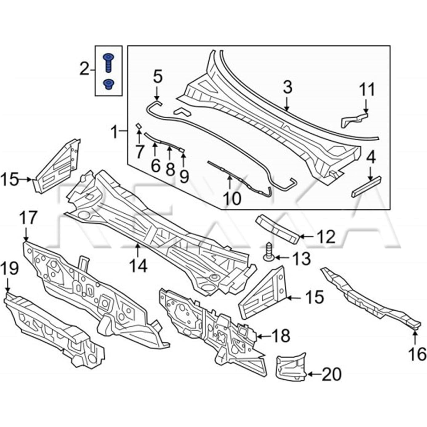 Clips de Nylon Negro Rexka 50pcs 15mm x 10mm para Automóviles