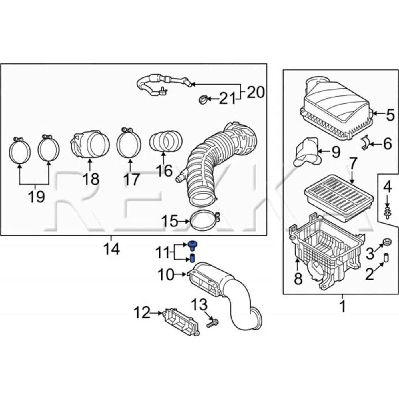 Clips de Nylon Negro Rexka 50pcs 15mm x 10mm para Automóviles