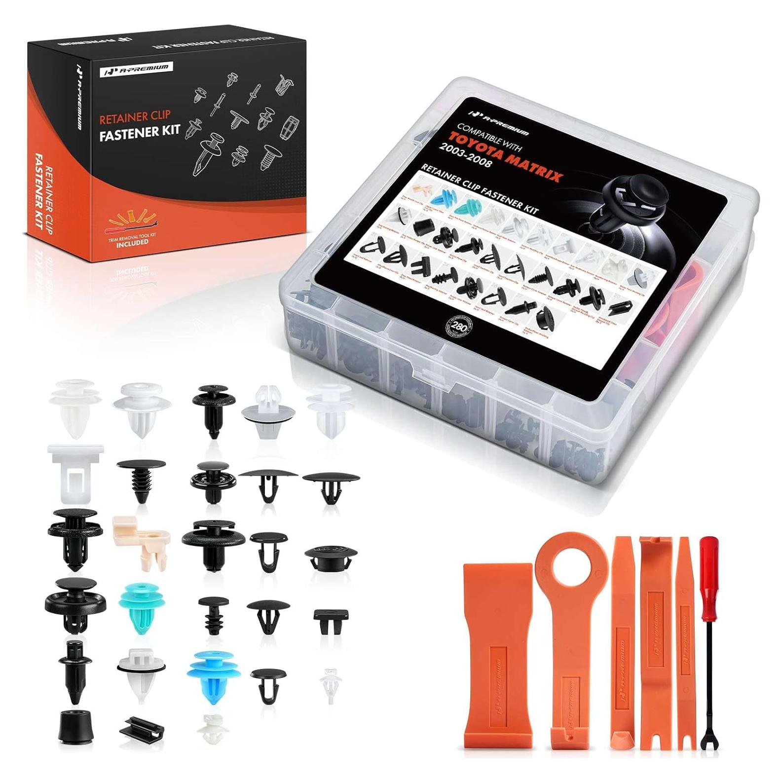 Kit de Clips de Retención A-Premium 280 Piezas para Toyota Matrix 2003-2008