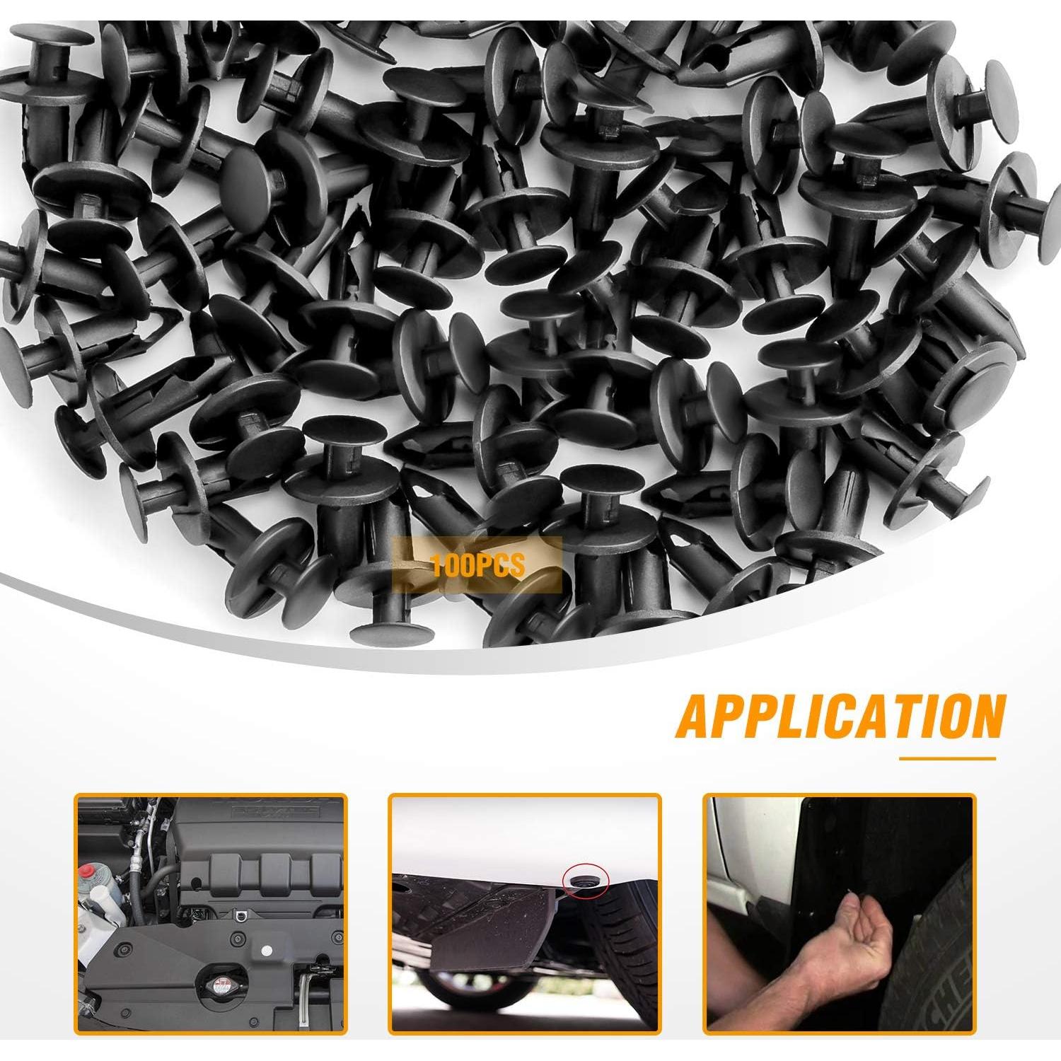 Clips de Remache GOOACC 100PCS Nylon 20mm para GM Ford