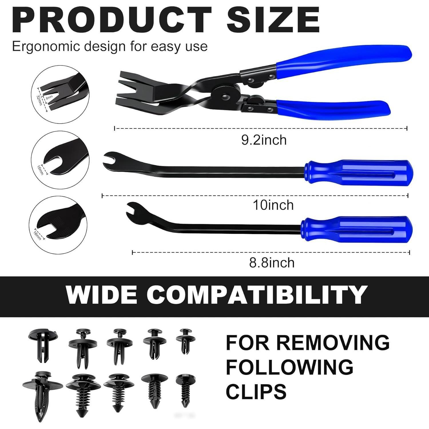 Kit de Herramientas de Extracción de Clips Zecirl 3 Pcs Azul