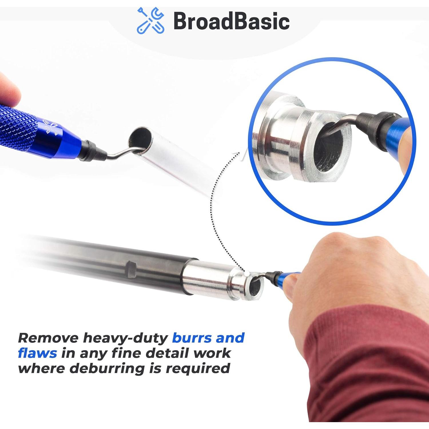 Kit de Desbarbado BroadBasic con 20 Cuchillas de Acero Rápido