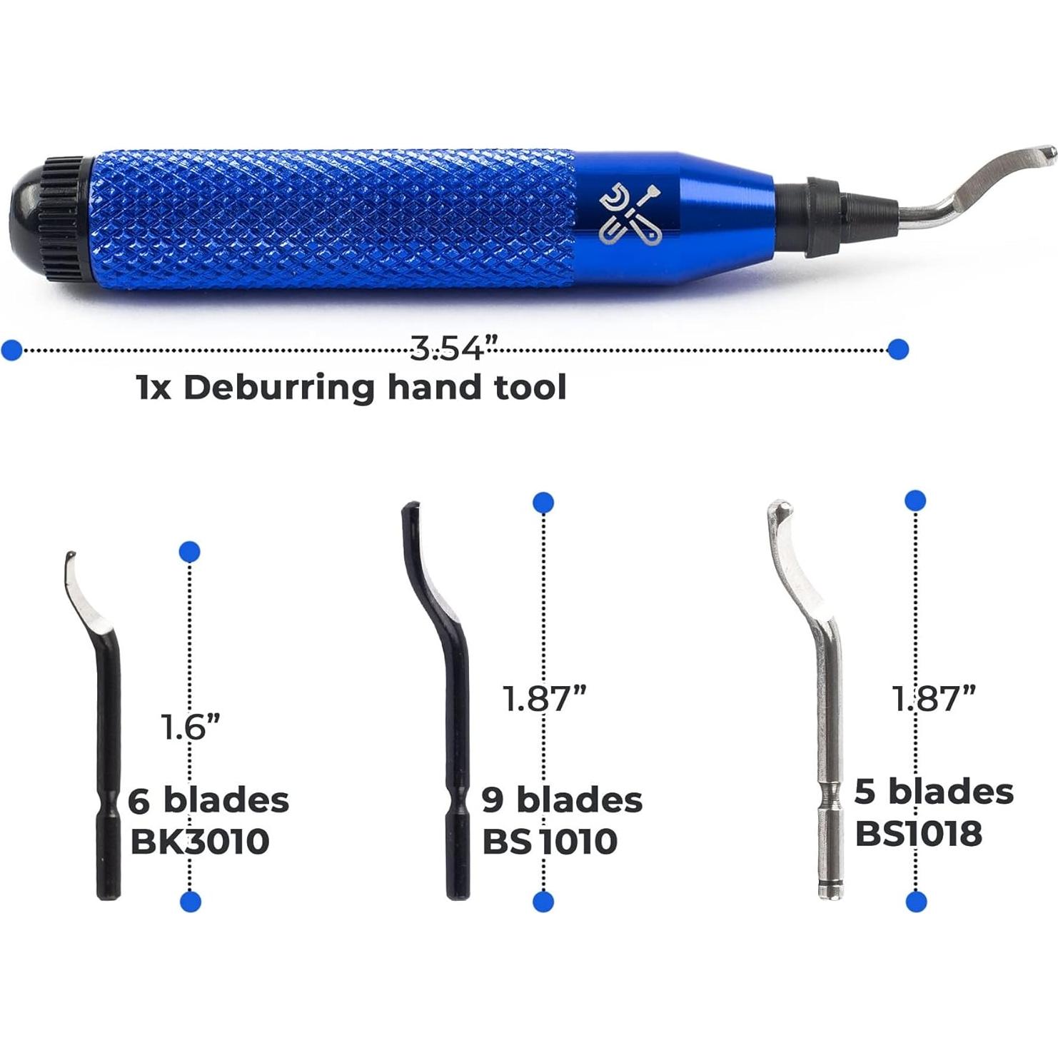 Kit de Desbarbado BroadBasic con 20 Cuchillas de Acero Rápido