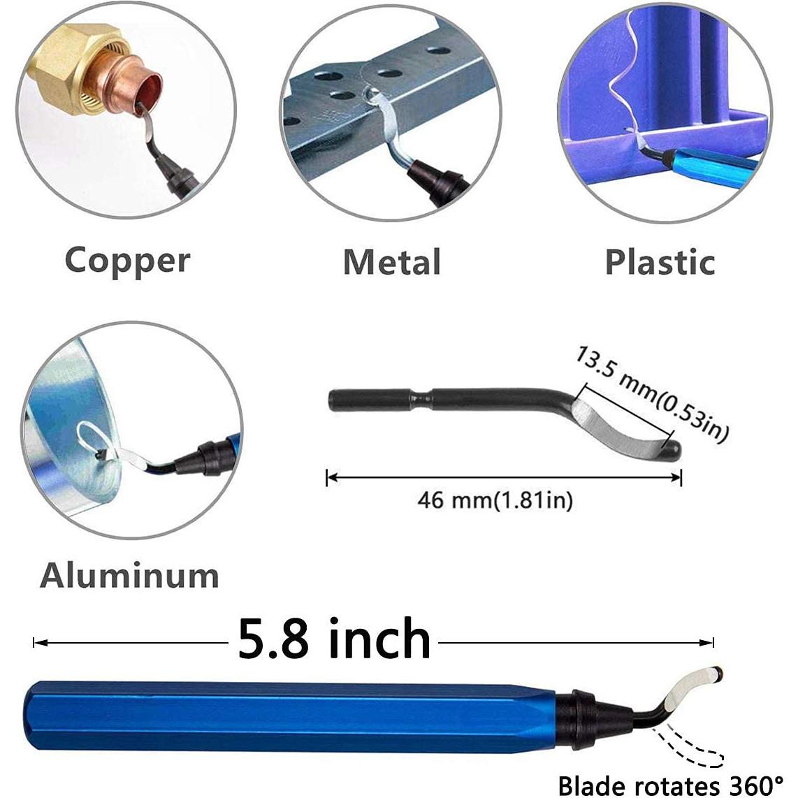 Herramienta de Desbarbado HSS con 10 Cuchillas - Mango Antideslizante