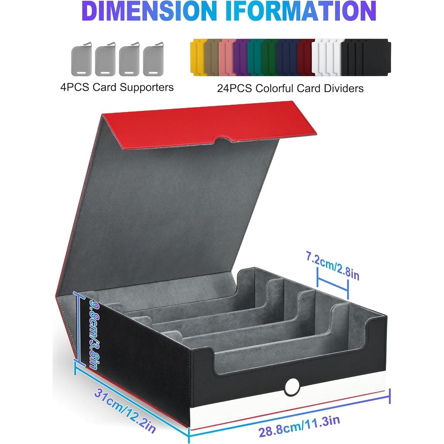 Caja de Almacenamiento de Cartas UAONO 2400+ Rojo y Blanco