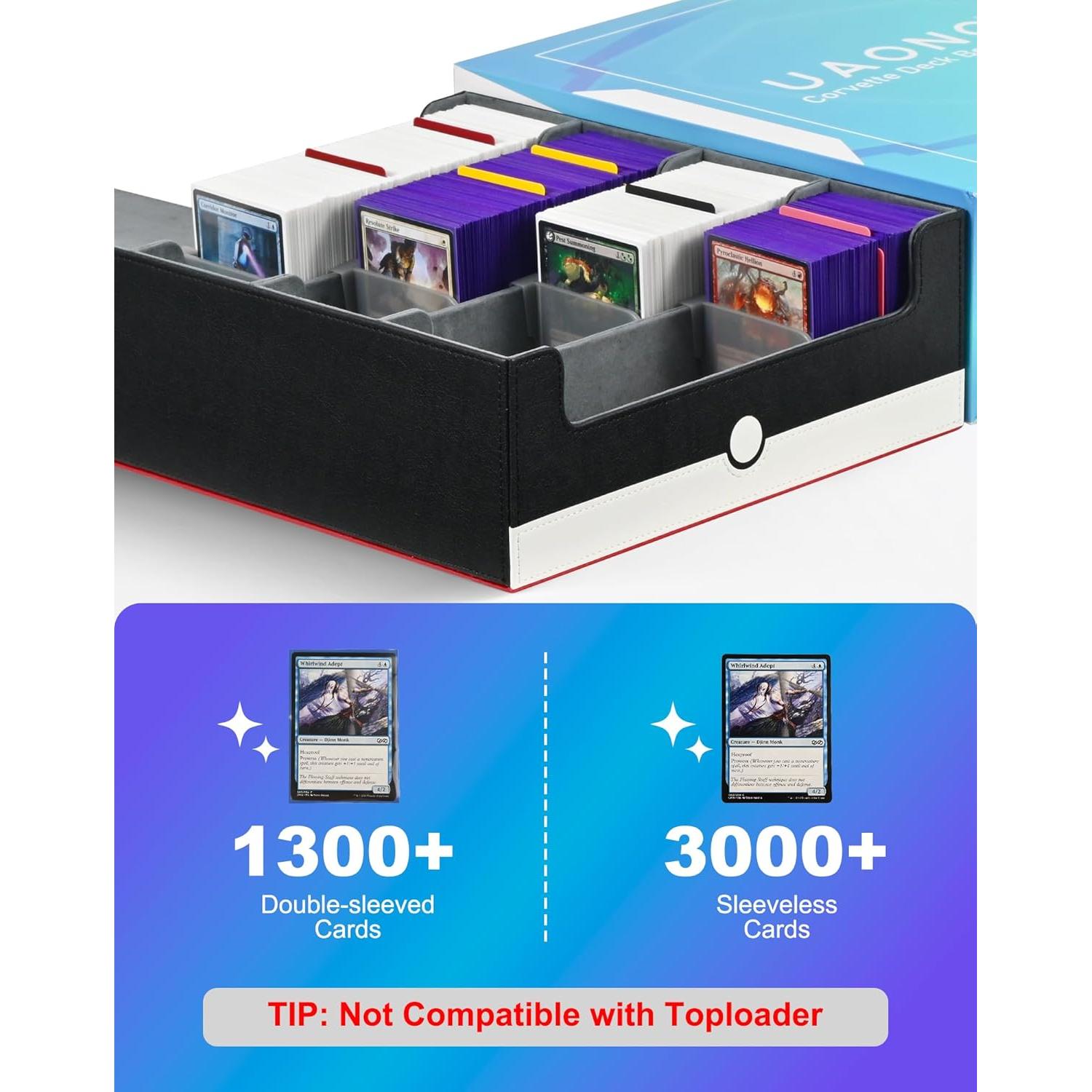 Caja de Almacenamiento de Cartas UAONO 2400+ Rojo y Blanco