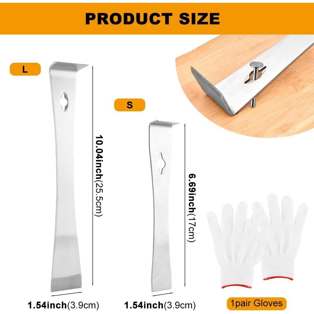 Juego de Raspadores de Barra de Palanca Acero Inoxidable 2 Piezas