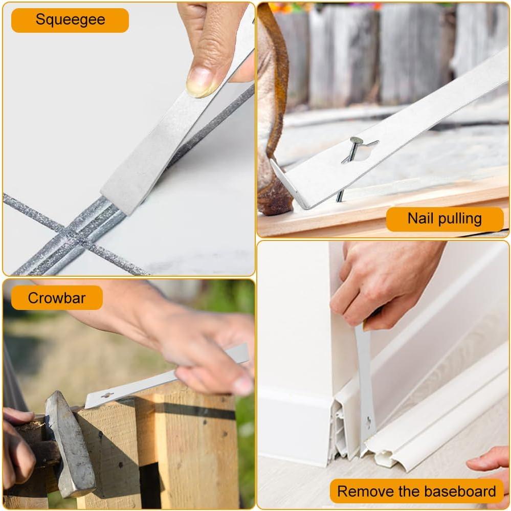 Juego de Raspadores de Barra de Palanca Acero Inoxidable 2 Piezas