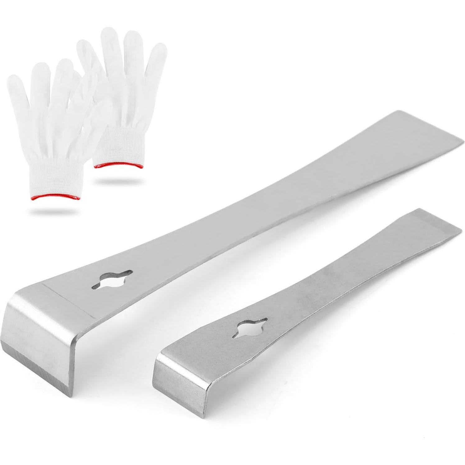 Juego de Raspadores de Barra de Palanca Acero Inoxidable 2 Piezas