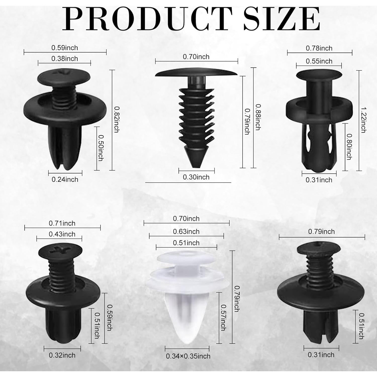 Kit de Clips de Parachoques Ajxn 100 Piezas con Extractor