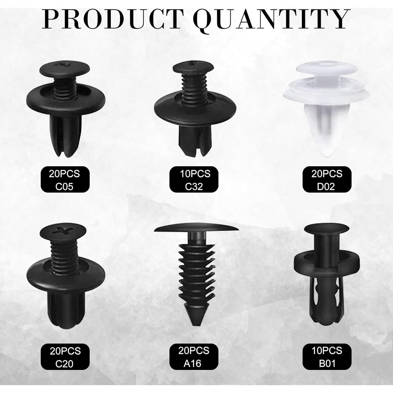 Kit de Clips de Parachoques Ajxn 100 Piezas con Extractor