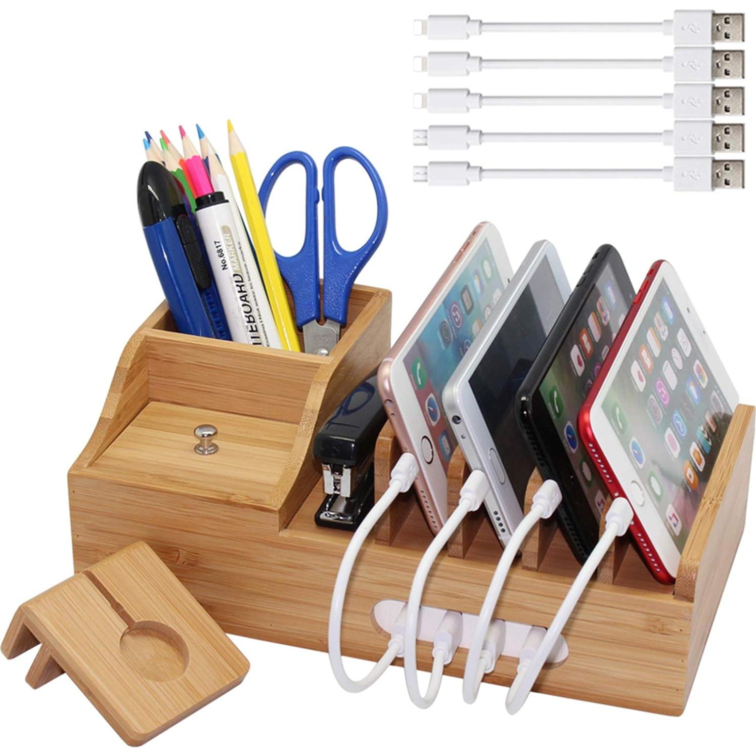 Estación de Carga de Bambú Pezin & Hulin 5 Puertos USB