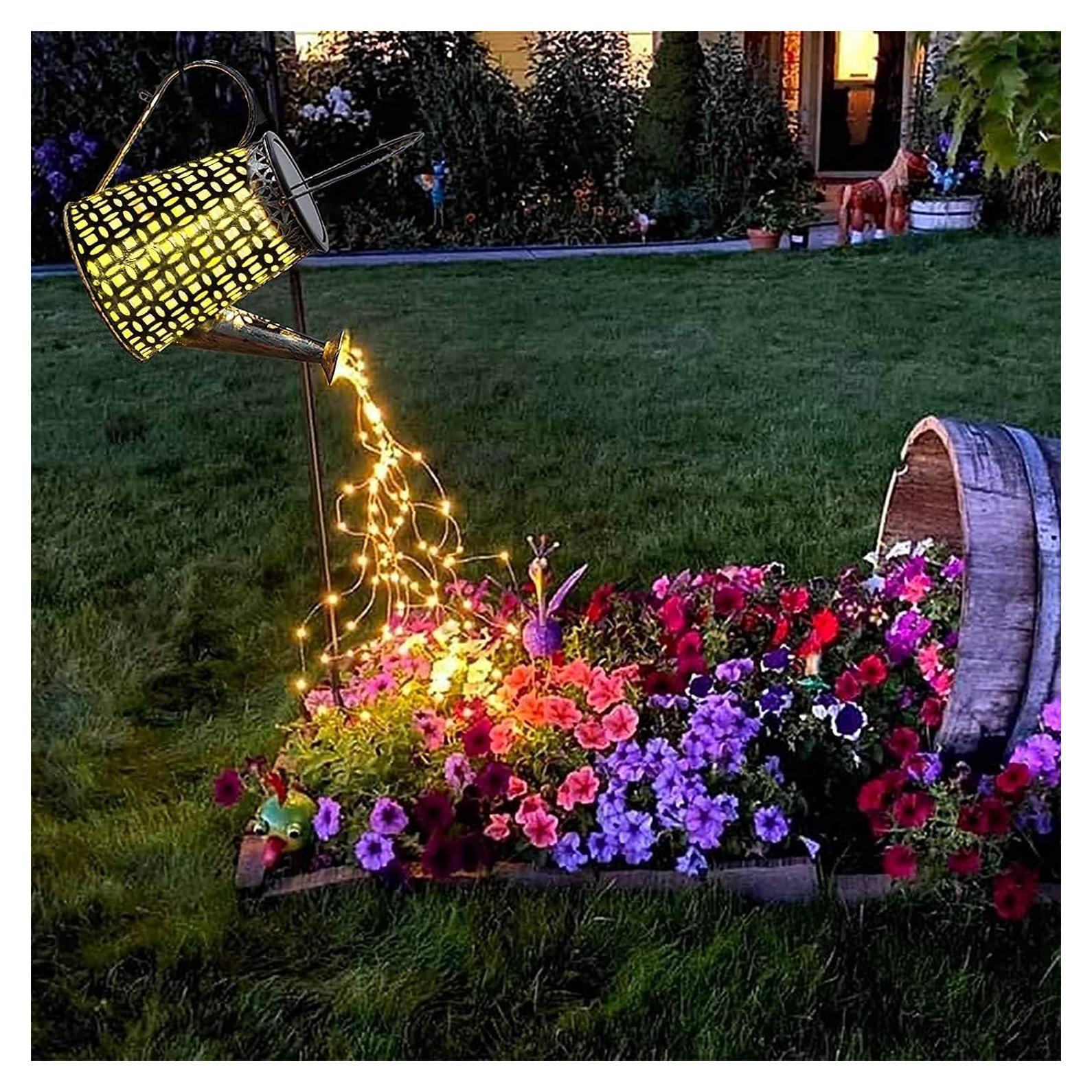 Lámpara Colgante Solar ZUSONUD Regadera 21.8x15.2cm Blanca