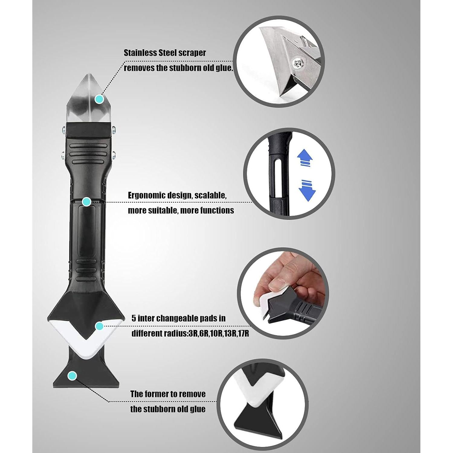 Herramienta de Masillado 3 en 1 Jidomifurnis - Raspador y Cuchilla