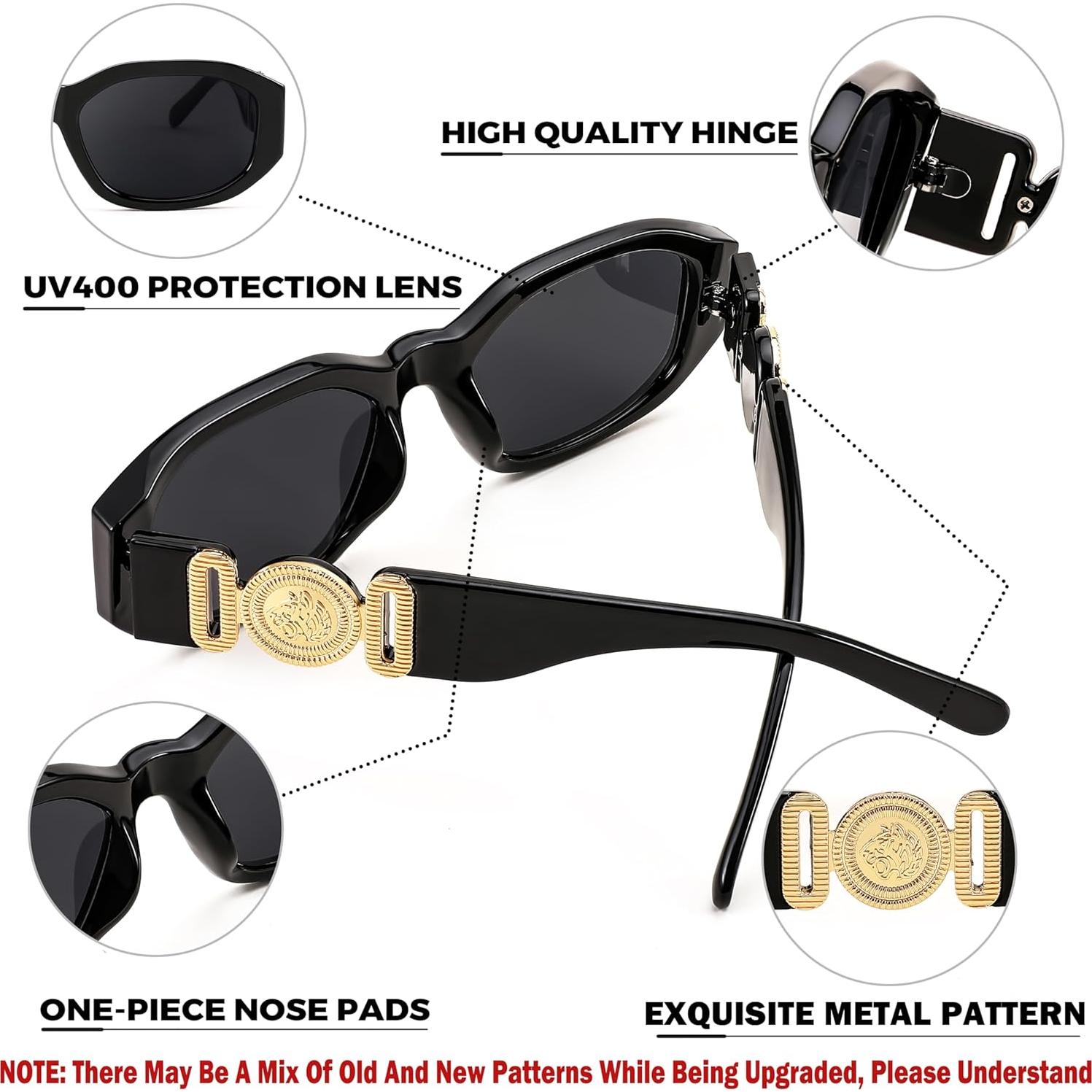 Gafas de Sol Retro FEISEDY B2322 UV400 Marco Negro