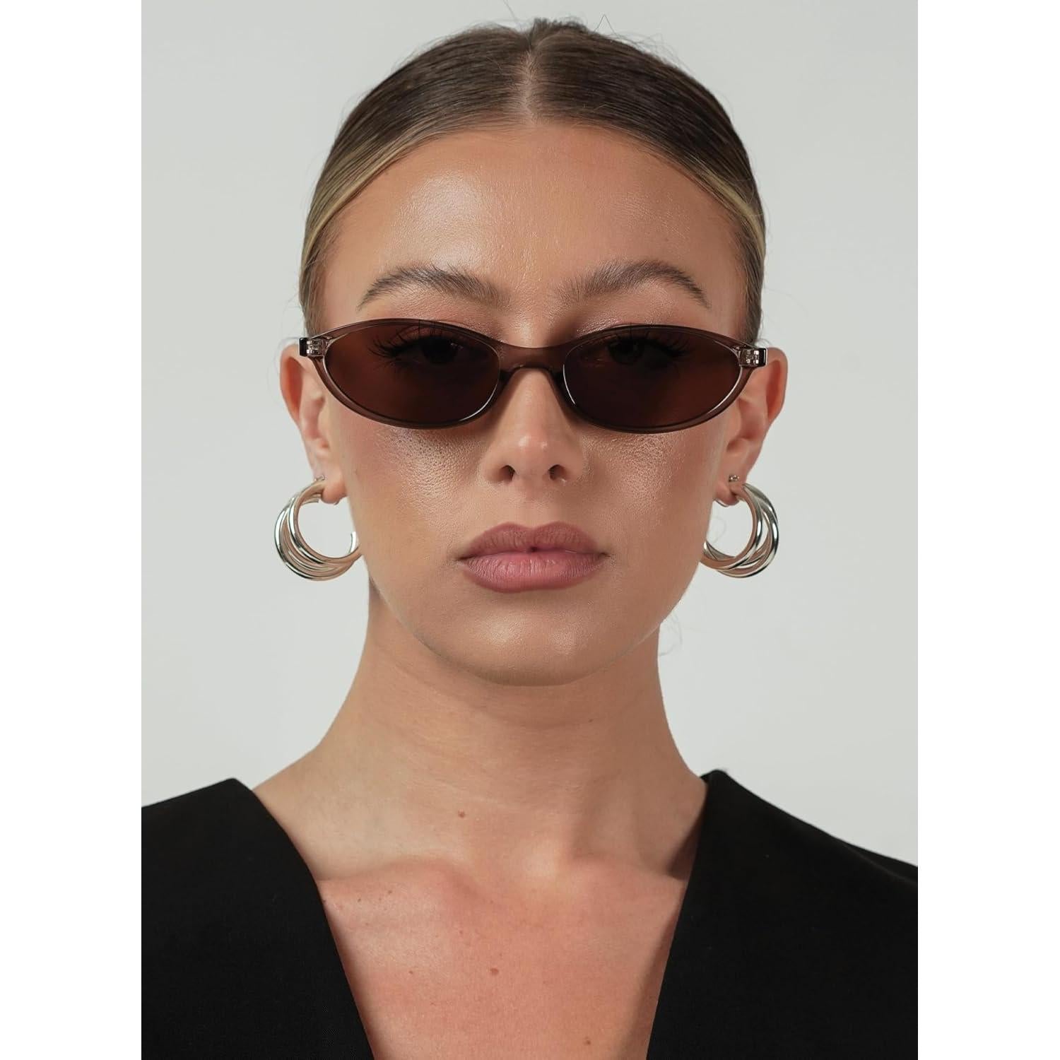 Gafas de sol ovaladas GUVIVI retro UV 100% para mujeres