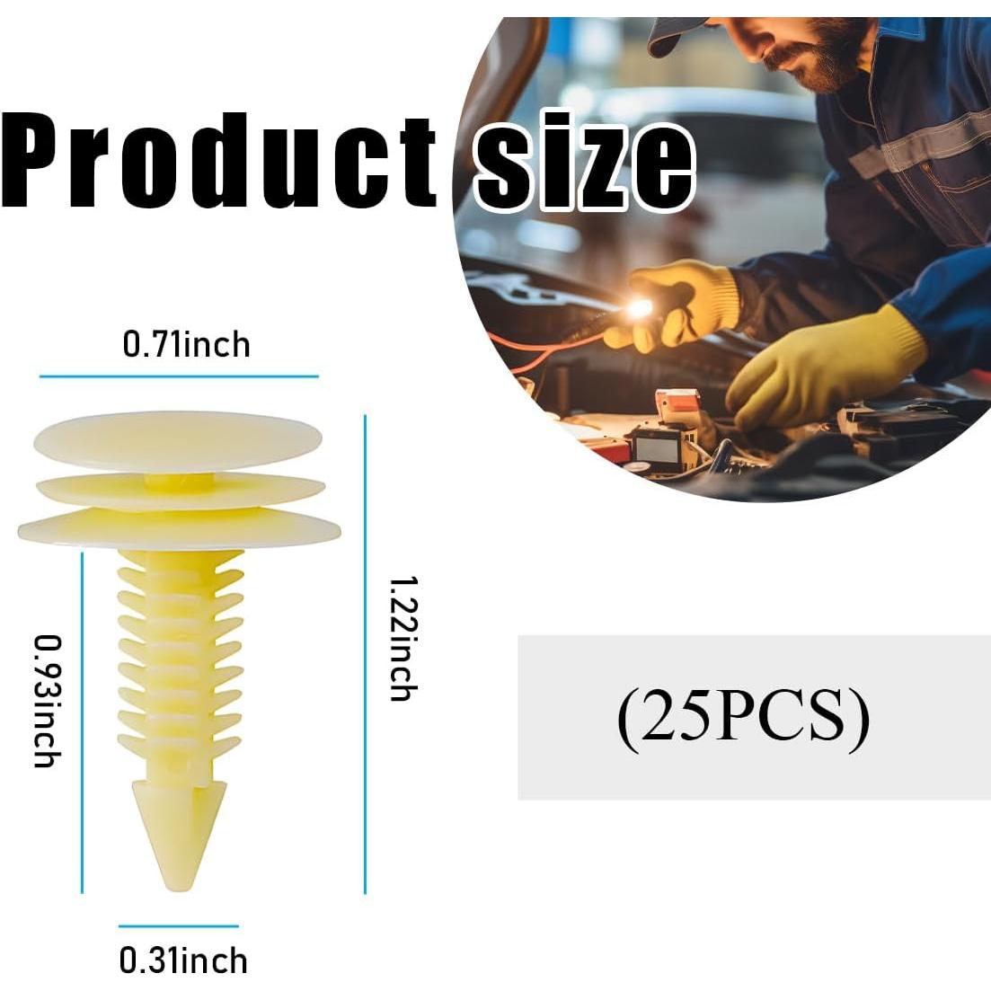 25 Sujetadores de Panel de Recorte Ohleats 10153057 8mm Beige