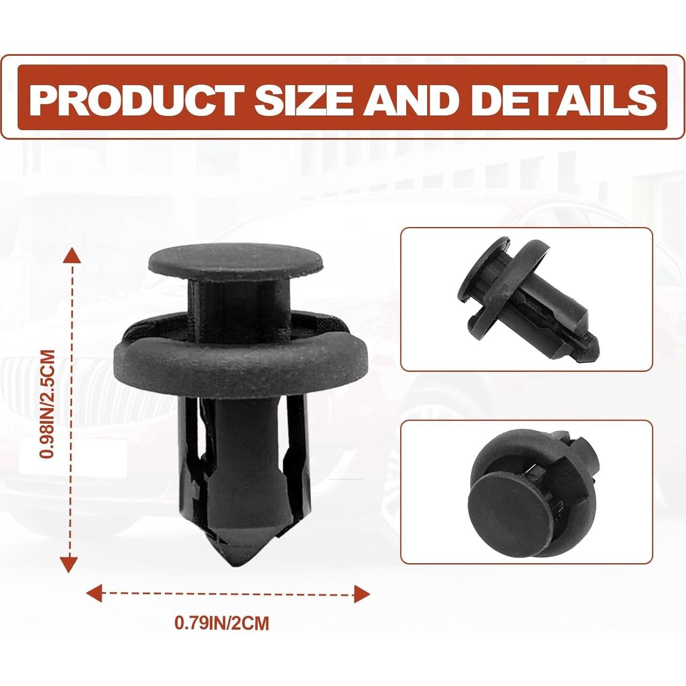 150 Clips de retención nylon TOPCNOEM para parachoques + herramienta