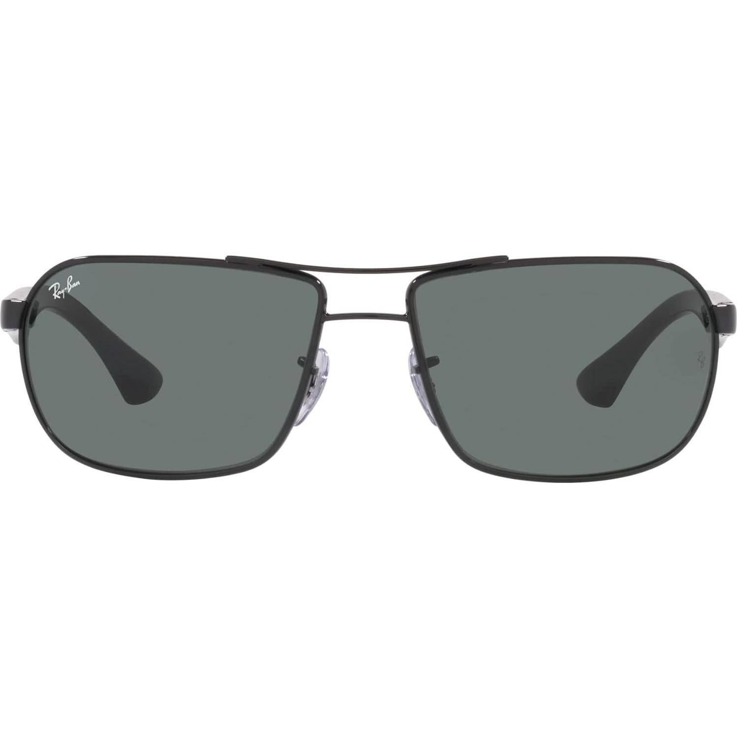 Gafas de sol Ray-Ban para hombre marco negro lentes verdes 62mm